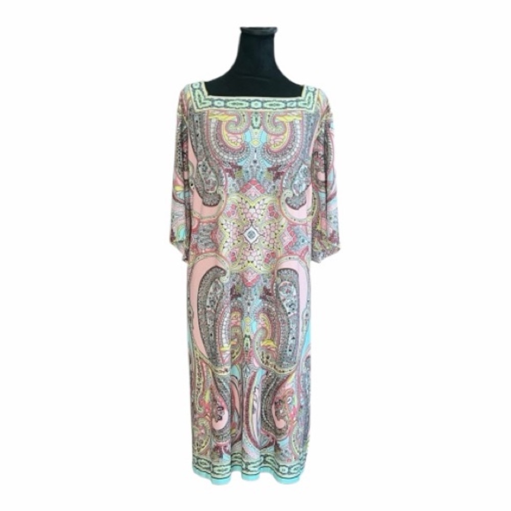 Studio One Colorful Paisley Print Dress Women’s Size 22 - Picture 4 of 6